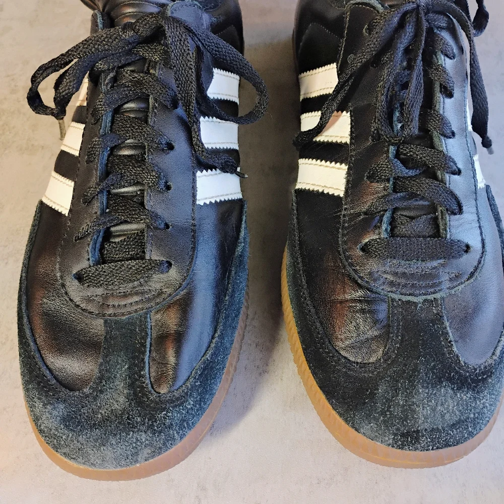 Adidas Samba OG Sneaker Black White Gum Bottom Mens 8.5 Suede Leather Classic‎